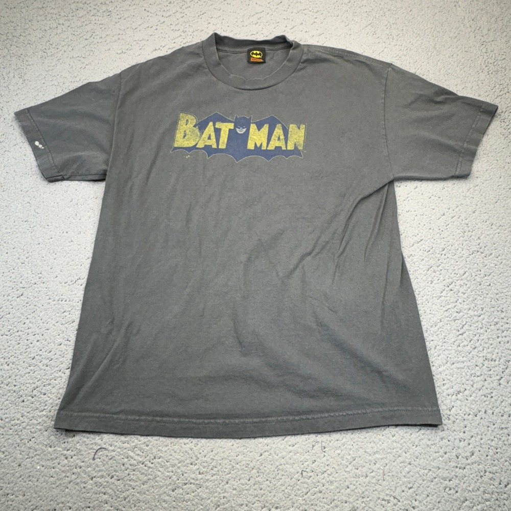 Vintage Batman DC Comics T Shirt Mens Medium Charcoal Black Graphic Tee Y2K